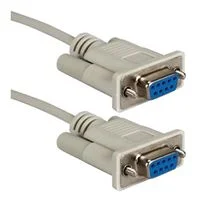 QVS DB-9 RS 232 Serial Female to DB-9 RS 232 Serial Female Null Modem Cable 6 ft. - Beige