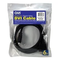 QVS DVI-D Male to DVI-D Male Digital Flat Panel Cable 6 ft. - Black