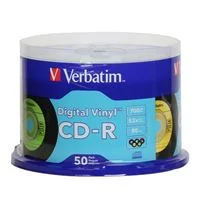 Verbatim Digital Vinyl CD-R 52x 700 MB/80 Minute Disc 50-Pack Spindle
