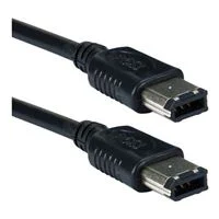 QVS FireWire 400 (6-Pin) Male to FireWire 400 (6-Pin) Male Cable 10 ft. - Black