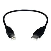 QVS USB 2.0 (Type-A) Male to USB 2.0 (Type-B) Male Cable 1 ft. - Black