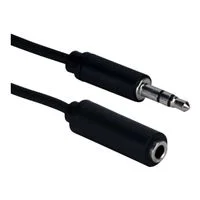 QVS 3.5mm TRS Male to 3.5mm TRS Female Speaker Extension Cable 12 ft. - Black
