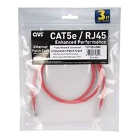 QVS 7 Ft. CAT 5e Crossover Stranded Ethernet Cable - Red