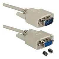 QVS DB-9 RS-232 Serial Male to DB-9 RS-232 Serial Female Adapter Cable 10 ft. - Beige