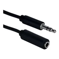 QVS 3.5mm Male to 3.5mm Female Mini-Stereo Speaker Extension Cable 50 ft. - Black