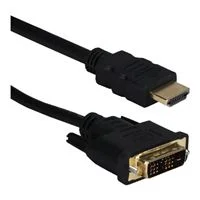 QVS HDMI Male to DVI-D Male HDTV/Digital Flat Panel Gold Cable 9.8 ft. - Black