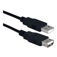 QVS USB 2.0 (Type-A) Male to USB 2.0 (Type-A) Female Cable 3 ft. - Black