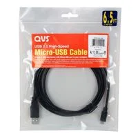 QVS USB 2.0 (Type-A) Male to Micro-USB (Type-B) Male Cable 3.3 ft. - Black