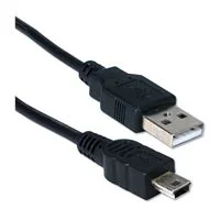 QVS USB 2.0 (Type-A) Male to USB Mini-B 5 Pin Male Cable 3 ft. - Black