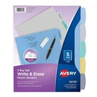 Avery 16170 Big Tab Write & Erase Durable Plastic Dividers