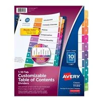Avery 11135 Ready Index 10 Tab Binder Dividers