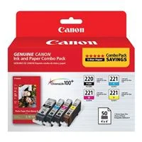 Canon PGI-220, CLI-221 Ink and Paper Combo Pack