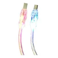 QVS USB 2.0 (Type-A) Male to USB 2.0 (Type-B) Male (2-Pack) Lighted with LEDs Premium Cables 6 ft. - Clear