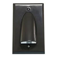 Quest Technology Single Gang Polished Bulk Cable Wall Plate Black