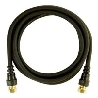 Audiovox Electronics Coax Male to Coax Male RG-6 Quad Shielded Cable 6 Ft. - Black