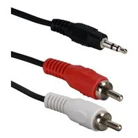 QVS 3.5mm Male to 2 RCA Male Cable 3 ft. - Black