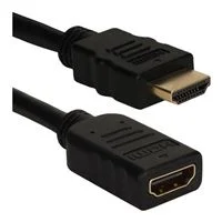 QVS HDMI Male to HDMI Female High Speed 1080p HDTV Digital A/V Gold Extension Cable 6.5 ft. - Black