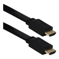 QVS 6.5 ft. Flat High Speed HDMI w/ Ethernet and 3D 1080p Blu-ray HDTV Cable - Black