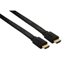 QVS HDMI Male to HDMI Male w/ Ethernet Flat High Speed 3D 1080p Blu-ray HDTV Cable 9.8 ft. - Black