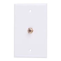 Just Hook It Up Coax Video Wall Plate - White