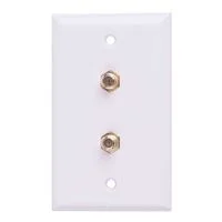 Just Hook It Up Dual Coax Video Wall Plate - White