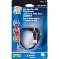 Just Hook It Up 6&quot; RCA Female to 2 RCA Male Adapter