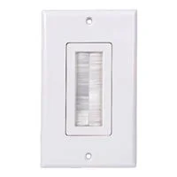 Just Hook It Up Decor Style Brush Bulk Cable Wall Plate Single Gang - White