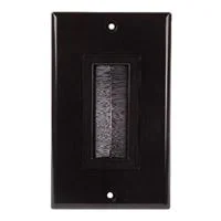 Just Hook It Up Decor Style Brush Bulk Cable Wall Plate Single Gang - Black