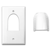 Just Hook It Up Custom 2-Piece Bulk Cable Wall Plate Single Gang - White