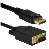 QVS DisplayPort Male to VGA Male Video Cable w/ Latches 15 ft. - Black
