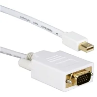 QVS Mini-DisplayPort Male to VGA Male Video Cable 15 ft. - White