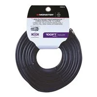 Just Hook It Up Coax Male to Coax Male RG6 Coaxial Cable 100 ft. - Black