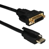QVS DVI-I Female to HDMI Male 1440p/4K Adapter 3.3 ft. - Black