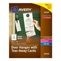 Avery 16150 Door Hanger with Tear-Away Cards
