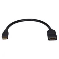 QVS 10&quot; Mini-HDMI Male to HDMI Female Digital A/V 4K Camera Conversion Cable