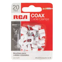 RCA Coax Cable Nail-In Clamps White