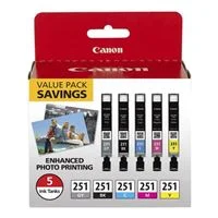 Canon CLI-251 Color Ink Cartridge 5 Pack