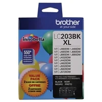 Brother LC203BL XL Black Ink Cartridge 2 Pack