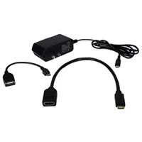 QVS AC Power & Cable Adapter Kit Compatible with Raspberry Pi Zero