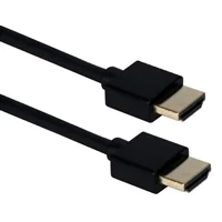 QVS HDMI Male to HDMI Male UltraHD 4K Thin Flexible High-Speed Cable w/ Ethernet 6 in. - Black