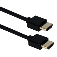 QVS HDMI Male to HDMI Male UltraHD 4K Thin High-Speed Cable w/ Ethernet 1.5 ft. - Black