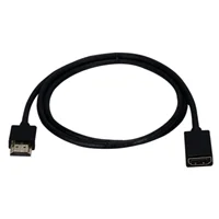 QVS HDMI Male to HDMI Female High Speed UltraHD Extension Cable w/ Ethernet 1 ft. - Black