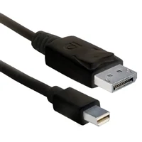 QVS Mini DisplayPort Male to DisplayPort Male UltraHD 4K Cable 3.3 ft. - Black