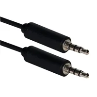 QVS 3.5mm Male to 3.5mm Male 3-Ring Mini-Stereo Audio Cable 6 ft. - Black