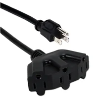 QVS 10 ft. Three Angle Outlet 3-Prong Power Extension Cord