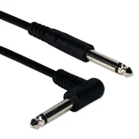 QVS 1/4&quot; Male to 1/4&quot; Male Right-Angle Instrument Audio Cable 6 ft. - Black