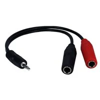 QVS 3.5mm Male to Dual-1/4&quot; TS Female Adapter Cable