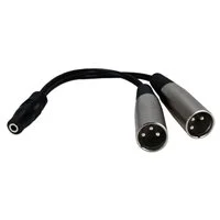 QVS 3.5mm Female to Dual-XLR Male Audio Y-Cable 6 in. - Black