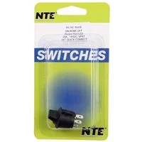 NTE Electronics Illuminated Rocker Snap-in Paddle Handle SPST Switch - Red LED