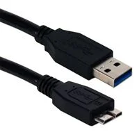 QVS USB 3.1 (Gen 1 Type-A) Male to Micro-USB (Type-B) Male Cable 6 ft. - Black